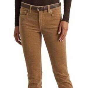 NWTs Ralph Lauren Mid-Rise Straight Leg Camel Tan Brown Corduroy Pant Size 8
